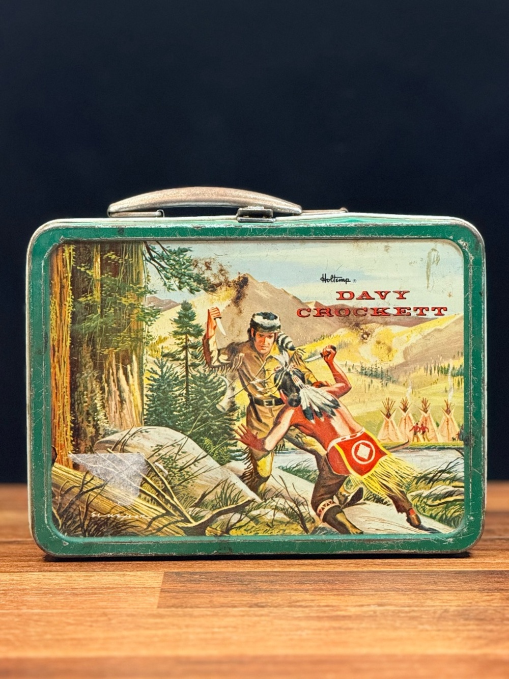 HOLTEMP 1950s Davy Crocket Metal Lunchbox